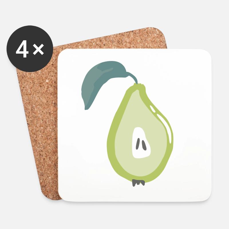 HALF A PEAR - Untersetzer (4er-Set) - Weiß