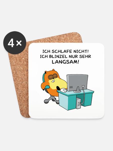 Powernapping - Kaffeetasse - Untersetzer (4er-Set) - Weiß
