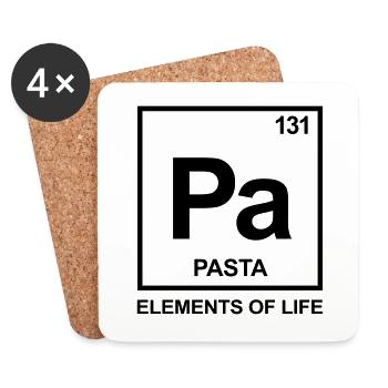 Elements of life: 131 pasta Periodensystem - Untersetzer (4er-Set) - Weiß - Vorne