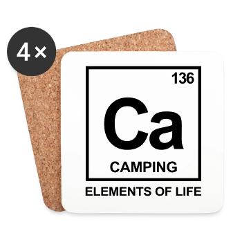 Elements of life: 136 camping - Coasters (set of 4) - white - Front