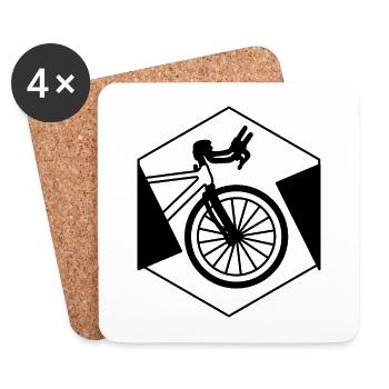 VTT - Vélo - Cyclisme - bicycle - Dessous de verre (lot de 4) - blanc - Devant