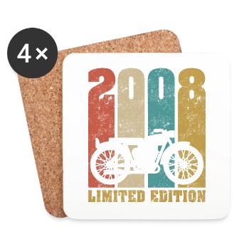 Vintage Moto 2008 Rétro Cadeau D'anniversaire - Dessous de verre (lot de 4) - blanc - Devant