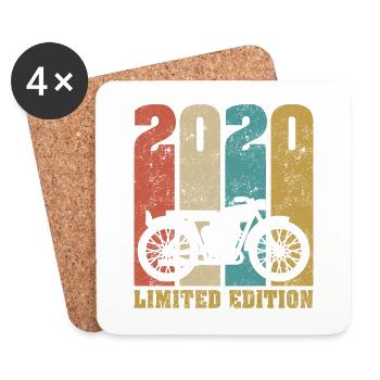 Vintage Motorrad 2020 Retro Geburtstagsgeschenk - Untersetzer (4er-Set) - Weiß - Vorne