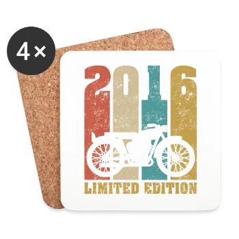 Vintage Moto 2016 Rétro Cadeau D'anniversaire - Dessous de verre (lot de 4) - blanc - Devant