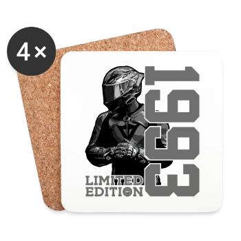 LIMITED EDITION 1993 MOTORCYCLE 33RD BIRTHDAY - Coasters (set of 4) - white - Front