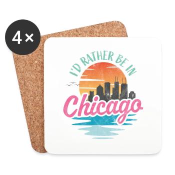 Je préfère être à Chicago - Dessous de verre (lot de 4) - blanc - Devant