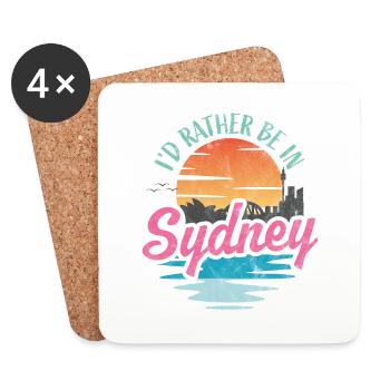 I'd rather be in Sydney - Coasters (set of 4) - white - Front