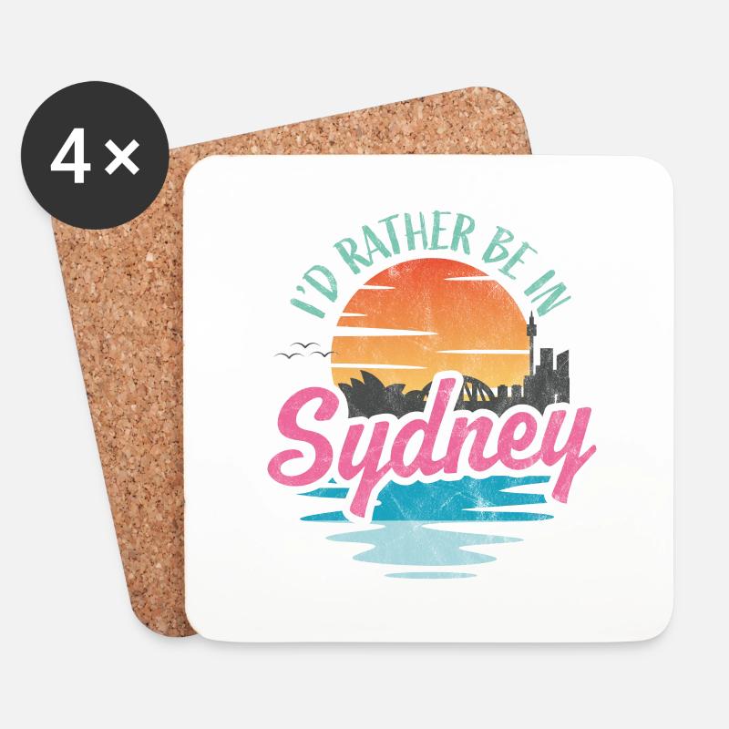 Ich wäre lieber in Sydney - Untersetzer (4er-Set) - Weiß