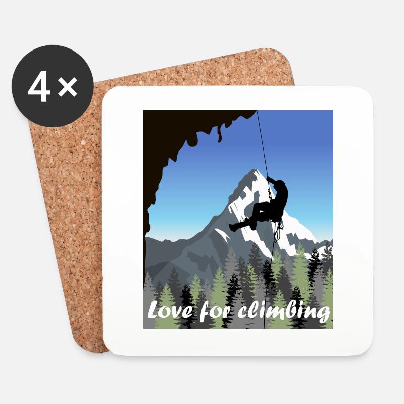 Liebe zum Klettern - Untersetzer (4er-Set) - Weiß