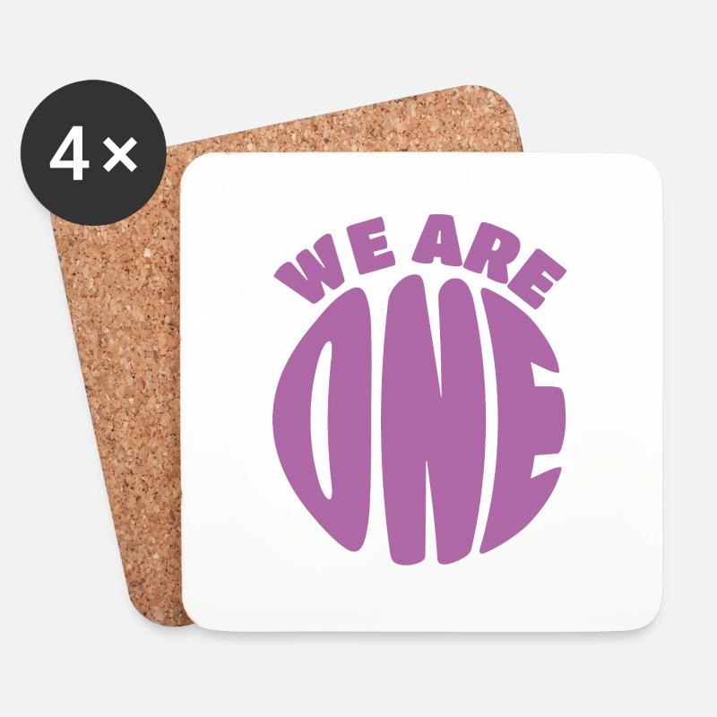 WE ARE ONE (ONE EARTH) - Untersetzer (4er-Set) - Weiß