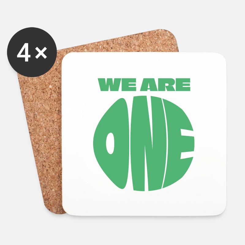 WE ARE ONE (ONE EARTH) - Untersetzer (4er-Set) - Weiß