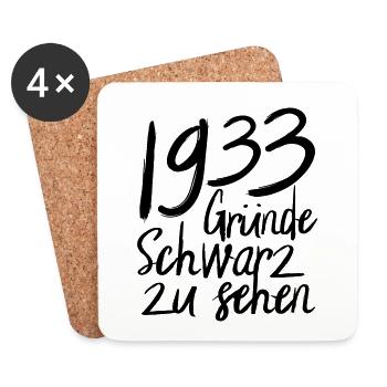 1933 Gründe schwarz zu sehen - Untersetzer (4er-Set) - Weiß - Vorne