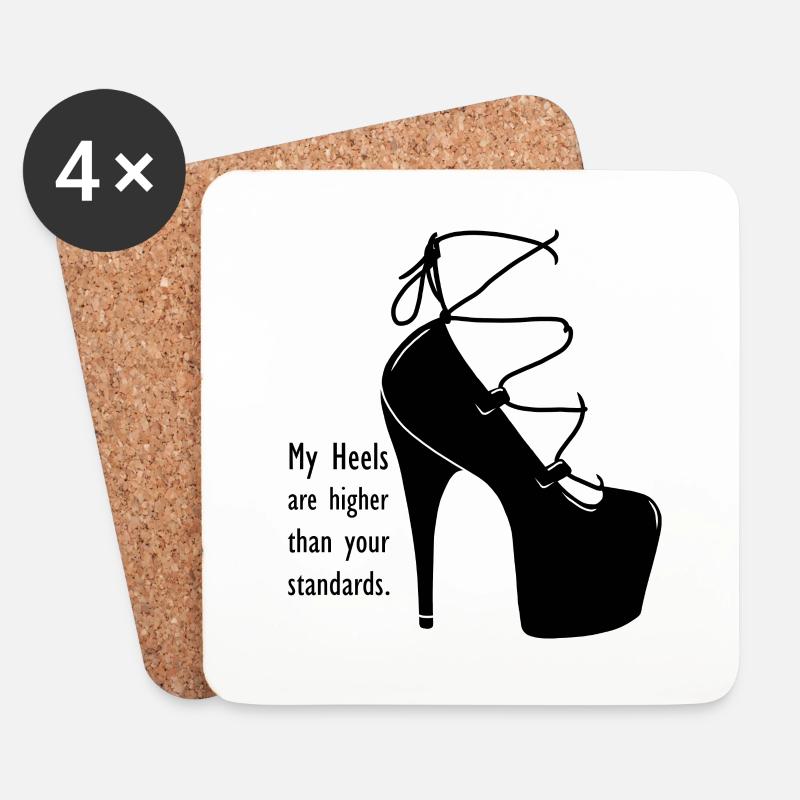 High Heel Schuh hohe Schuhe Illustration - Untersetzer (4er-Set) - Weiß