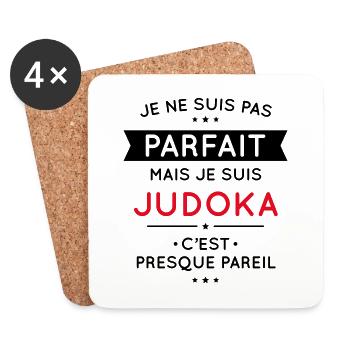 Je ne suis pas parfait mais je suis judoka - Dessous de verre (lot de 4) - blanc - Devant