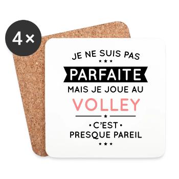 Je ne suis pas parfaite mais je joue au volley - Dessous de verre (lot de 4) - blanc - Devant