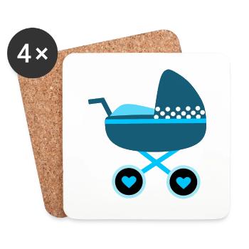 Baby Birth 2025 Gift Gift Idea - Coasters (set of 4) - white - Front