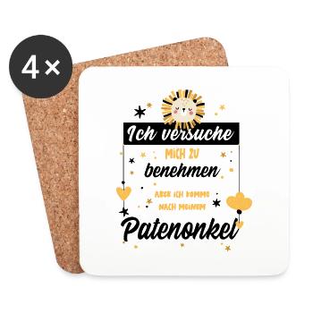 Patenonkel Nichte Neffe Geschenkidee - Untersetzer (4er-Set) - Weiß - Vorne