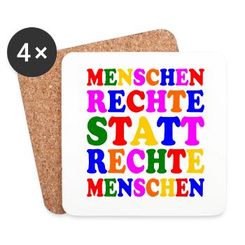 menschenrechte statt rechte menschen - Untersetzer (4er-Set) - Weiß - Vorne