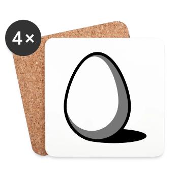 An Egg - Dessous de verre (lot de 4) - blanc - Devant