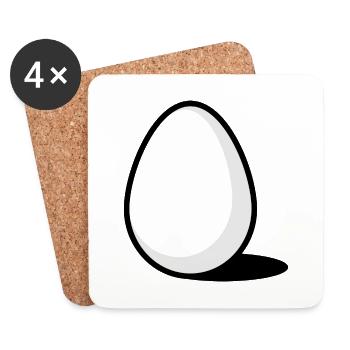An Egg - Dessous de verre (lot de 4) - blanc - Devant