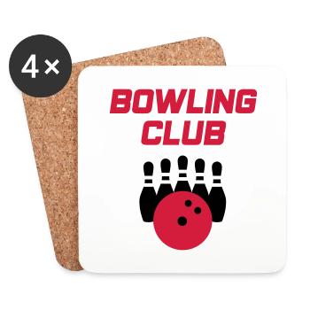 Bowling Club (bowling pins, bowling ball) - Dessous de verre (lot de 4) - blanc - Devant