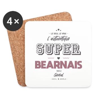 L authentique super bearnais - Dessous de verre (lot de 4) - blanc - Devant
