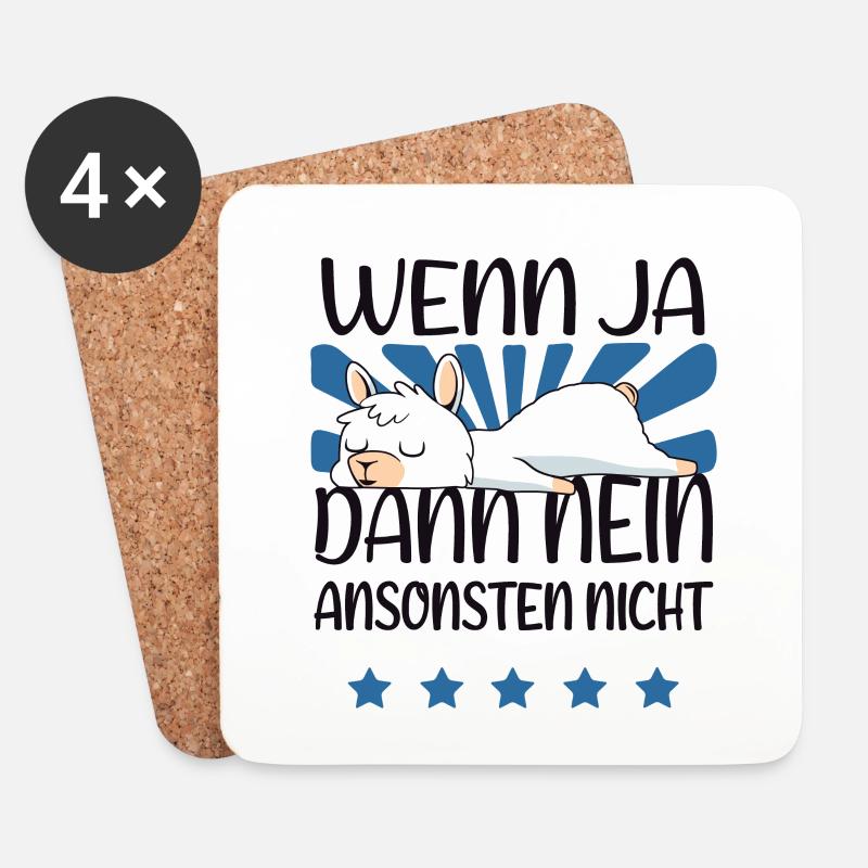 Baby Lama Schlafen Alpaka Schlafanzug Geschenk - Untersetzer (4er-Set) - Weiß
