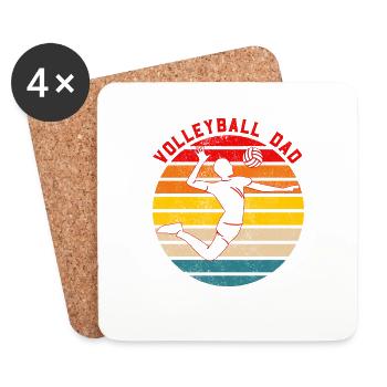 Volleyball Papa - Untersetzer (4er-Set) - Weiß - Vorne