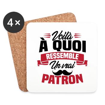 Voilà à quoi ressemble un vrai patron - Dessous de verre (lot de 4) - blanc - Devant