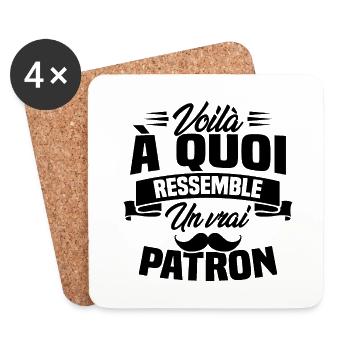 Voilà à quoi ressemble un vrai patron - Dessous de verre (lot de 4) - blanc - Devant