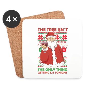 Tree Isnt The Only Thing Getting Lit Tonight Xmas - Coasters (set of 4) - white - Front