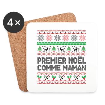 Premier Noël Comme maman - Dessous de verre (lot de 4) - blanc - Devant
