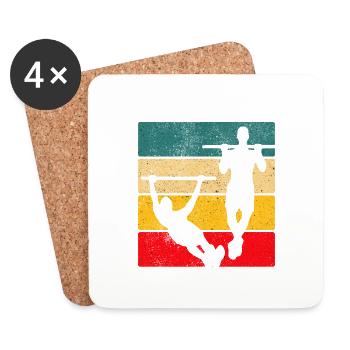 Retro Vintage Calisthenics Sonnenuntergang - Untersetzer (4er-Set) - Weiß - Vorne
