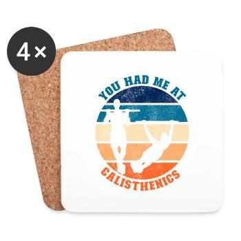 Tu m’as eu à Calisthenics - Dessous de verre (lot de 4) - blanc - Devant