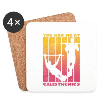 Tu m’as eu à Calisthenics - Dessous de verre (lot de 4) - blanc - Devant