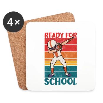 Bereit für die Schule American Football Dab - Untersetzer (4er-Set) - Weiß - Vorne