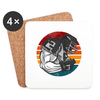 American Football Retro Vintage - Coasters (set of 4) - white - Front