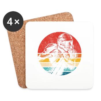 Football Américain Rétro Vintage - Dessous de verre (lot de 4) - blanc - Devant