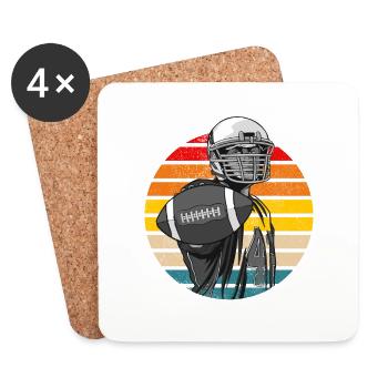 American Football Retro Vintage - Coasters (set of 4) - white - Front