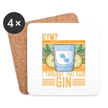Drôle de dicton de gin - Dessous de verre (lot de 4) - blanc - Devant