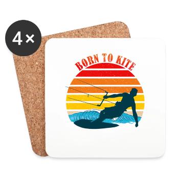 Dicton Kitesurf - Dessous de verre (lot de 4) - blanc - Devant