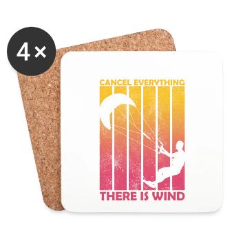 Annuler tout ce qu’il y a vent kitesurf drôle - Dessous de verre (lot de 4) - blanc - Devant
