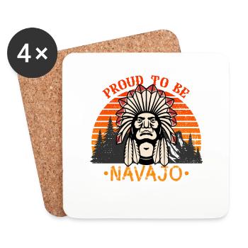 Proud To Be Navajo Native American - Coasters (set of 4) - white - Front