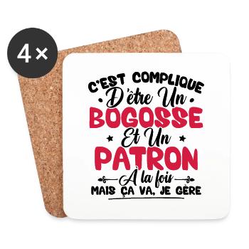 Compliqué d'être un bogosse et un patron - Dessous de verre (lot de 4) - blanc - Devant