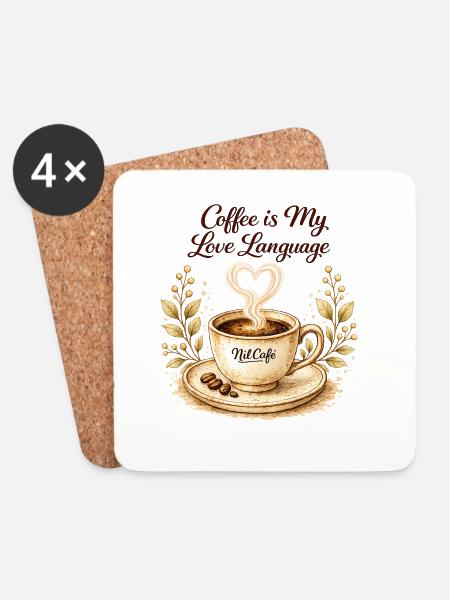 coffe_ist_my_live_language - Coasters (set of 4) - white