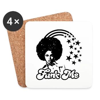 FUNK ME AFROGIRL 70s - Untersetzer (4er-Set) - Weiß - Vorne