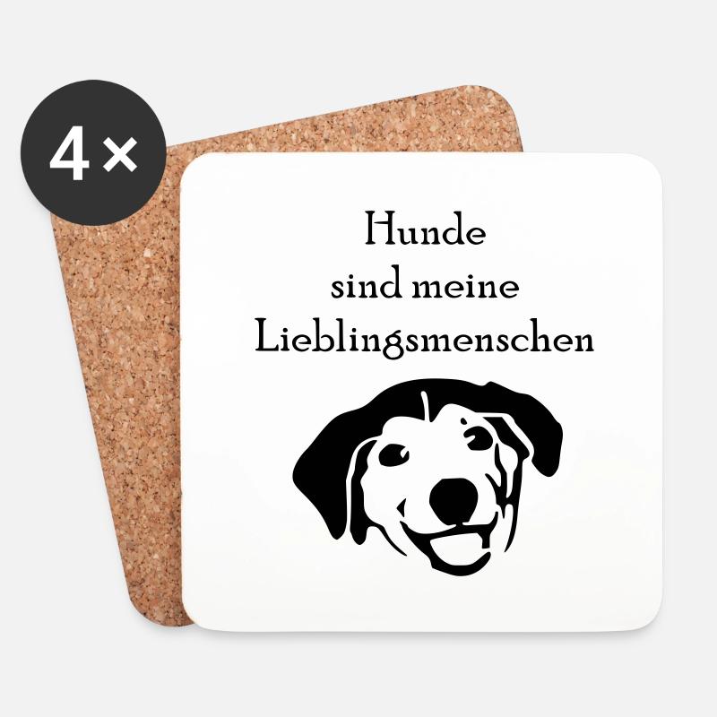 Hund Spruch - Untersetzer (4er-Set) - Weiß