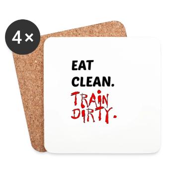 Encourager un mode de vie sain et respectueux de l’environnement - Dessous de verre (lot de 4) - blanc - Devant