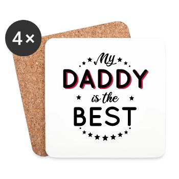 Papa - Mein Papa ist der Beste - Untersetzer (4er-Set) - Weiß - Vorne