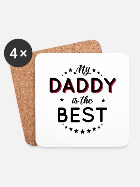 Papa - Mein Papa ist der Beste - Untersetzer (4er-Set) - Weiß